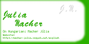 julia macher business card